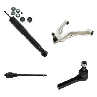 TRQ® - Front Passenger Side Shock Absorber with Control Arm and Tie Rod End Kit