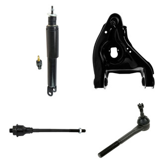 TRQ® - Front Passenger Side Shock Absorber with Control Arm and Tie Rod End Kit