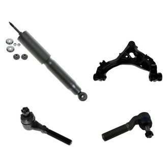 TRQ® - Front Passenger Side Shock Absorber with Control Arm and Tie Rod End Kit