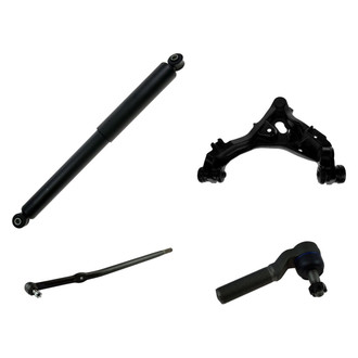 TRQ® - Front Passenger Side Shock Absorber with Control Arm and Tie Rod End Kit