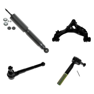 TRQ® - Front Passenger Side Shock Absorber with Control Arm and Tie Rod End Kit