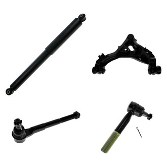 TRQ® - Front Passenger Side Shock Absorber with Control Arm and Tie Rod End Kit