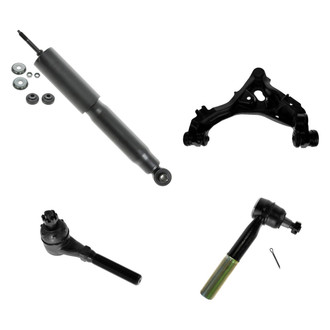 TRQ® - Front Passenger Side Shock Absorber with Control Arm and Tie Rod End Kit