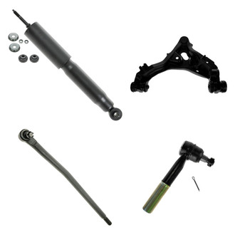 TRQ® - Front Passenger Side Shock Absorber with Control Arm and Tie Rod End Kit