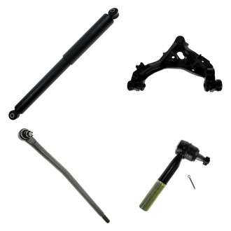 TRQ® - Front Passenger Side Shock Absorber with Control Arm and Tie Rod End Kit