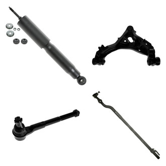 TRQ® - Front Passenger Side Shock Absorber with Control Arm and Tie Rod End Kit
