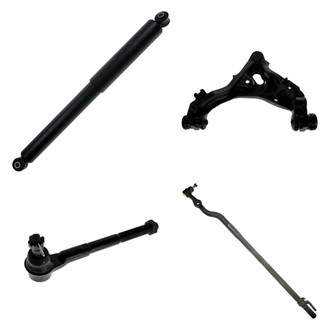TRQ® - Front Passenger Side Shock Absorber with Control Arm and Tie Rod End Kit