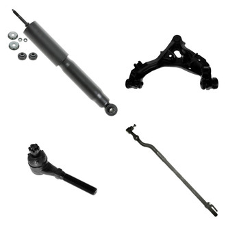 TRQ® - Front Passenger Side Shock Absorber with Control Arm and Tie Rod End Kit