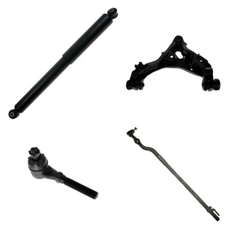TRQ® - Front Passenger Side Shock Absorber with Control Arm and Tie Rod End Kit