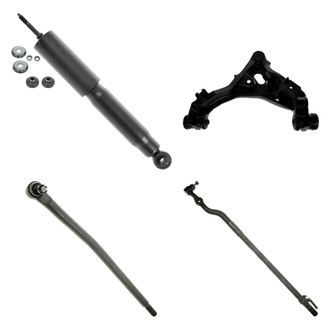 TRQ® - Front Passenger Side Shock Absorber with Control Arm and Tie Rod End Kit