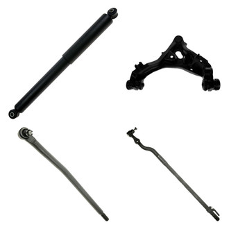 TRQ® - Front Passenger Side Shock Absorber with Control Arm and Tie Rod End Kit