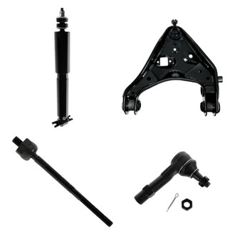 TRQ® - Front Passenger Side Shock Absorber with Control Arm and Tie Rod End Kit