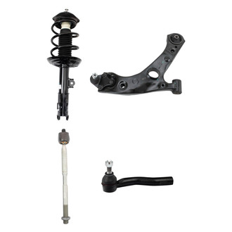 TRQ® - Front Passenger Side Complete Strut Assembly with Control Arm and Tie Rod End Kit