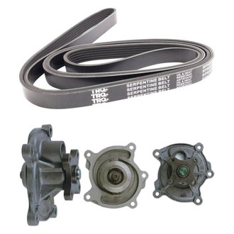 TRQ® - Engine Water Pump and Serpentine Belt Kit