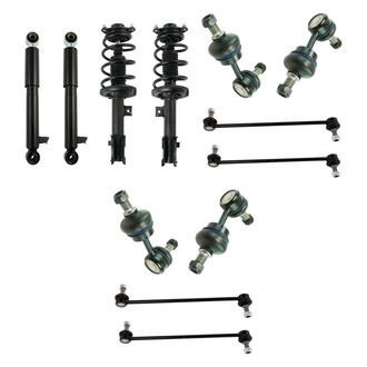 TRQ® - Front and Rear Complete Strut Assemblies and Stabilizer Bar Link Kit