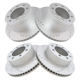 TRQ® - Performance Cross Drilled and Slotted Front and Rear Disc Brake Rotors