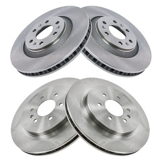 TRQ® - Plain Vented Front and Rear Disc Brake Rotors