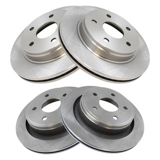 TRQ® - Plain Vented Front and Rear Disc Brake Rotors