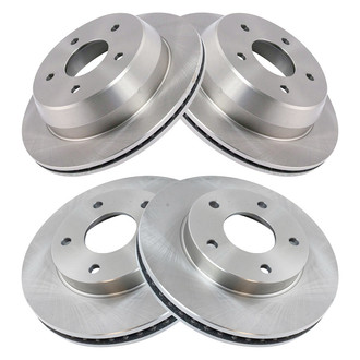 TRQ® - Plain Vented Front and Rear Disc Brake Rotors
