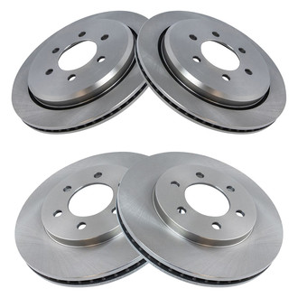 TRQ® - Plain Vented Front and Rear Disc Brake Rotors