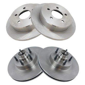 TRQ® - Plain Vented Front and Rear Disc Brake Rotors