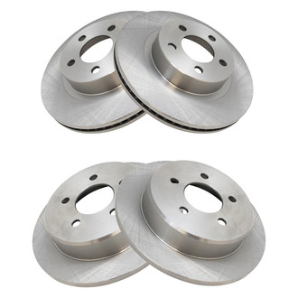 TRQ® - Plain Vented Front and Rear Disc Brake Rotors