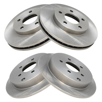 TRQ® - Plain Vented Front and Rear Disc Brake Rotors