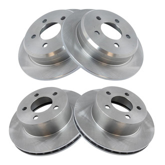TRQ® - Plain Vented Front and Rear Disc Brake Rotors
