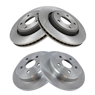 TRQ® - Plain Vented Front and Rear Disc Brake Rotors