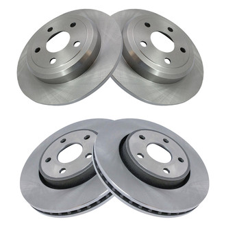 TRQ® - Plain Vented Front and Rear Disc Brake Rotors