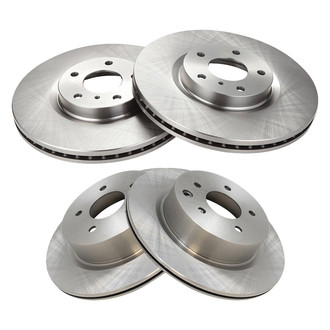 TRQ® - Plain Vented Front and Rear Disc Brake Rotors