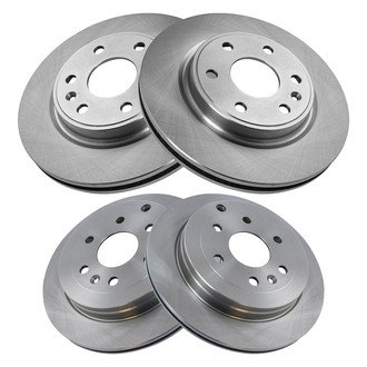 TRQ® - Plain Vented Front and Rear Disc Brake Rotors