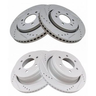 TRQ® - Performance Cross Drilled and Slotted Front and Rear Disc Brake Rotors