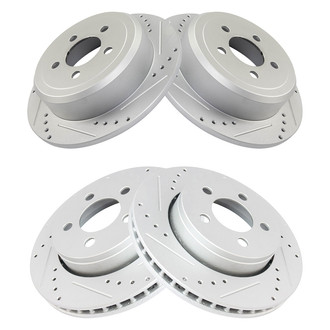 TRQ® - Performance Cross Drilled and Slotted Front and Rear Disc Brake Rotors