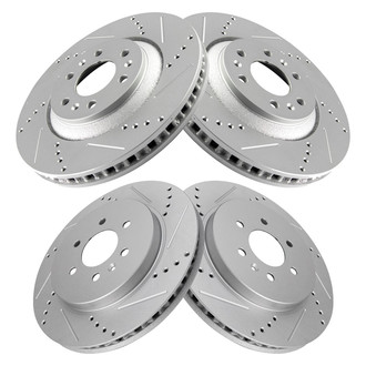 TRQ® - Performance Cross Drilled and Slotted Disc Brake Rotors
