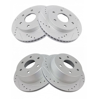 TRQ® - Performance Cross Drilled and Slotted Disc Brake Rotors