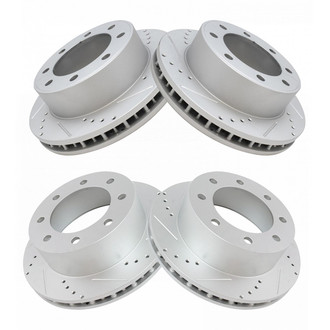 TRQ® - Performance Cross Drilled and Slotted Front and Rear Disc Brake Rotors