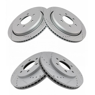 TRQ® - Performance Cross Drilled and Slotted Front and Rear Disc Brake Rotors