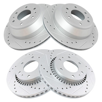 TRQ® - Performance Cross Drilled and Slotted Disc Brake Rotors