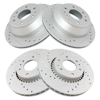TRQ® - Performance Cross Drilled and Slotted Disc Brake Rotors