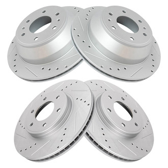 TRQ® - Performance Cross Drilled and Slotted Disc Brake Rotors