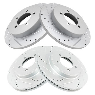TRQ® - Performance Cross Drilled and Slotted Disc Brake Rotors