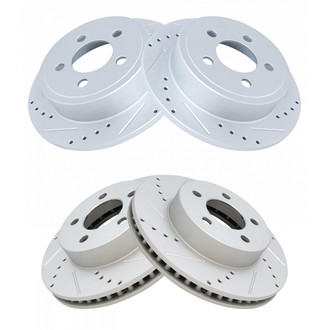 TRQ® - Performance Cross Drilled and Slotted Front and Rear Disc Brake Rotors