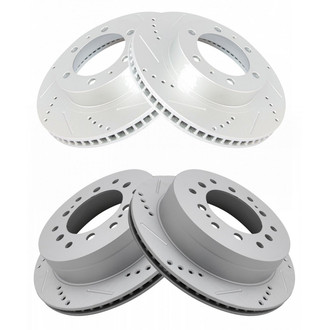 TRQ® - Performance Cross Drilled and Slotted Front and Rear Disc Brake Rotors