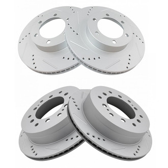 TRQ® - Performance Cross Drilled and Slotted Front and Rear Disc Brake Rotors