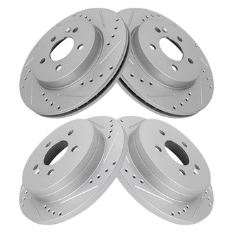 TRQ® - Performance Cross Drilled and Slotted Disc Brake Rotors