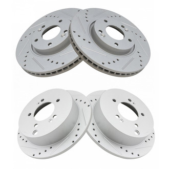 TRQ® - Performance Cross Drilled and Slotted Disc Brake Rotors