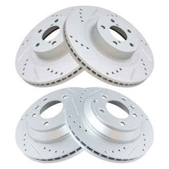 TRQ® - Performance Cross Drilled and Slotted Disc Brake Rotors