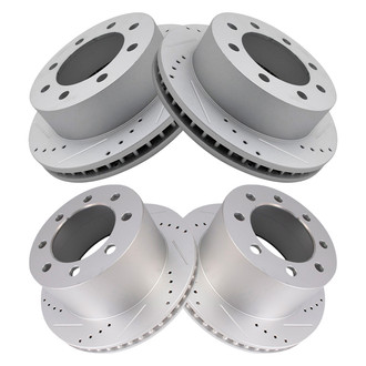 TRQ® - Performance Cross Drilled and Slotted Front and Rear Disc Brake Rotors