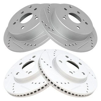 TRQ® - Performance Cross Drilled and Slotted Front and Rear Disc Brake Rotors